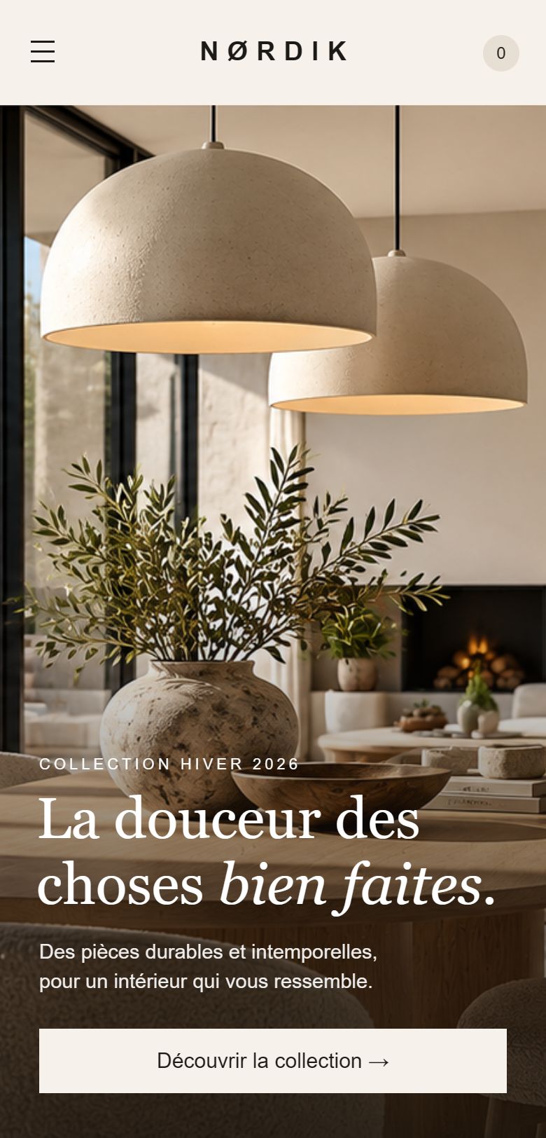 Boutique NØRDIK sur mobile